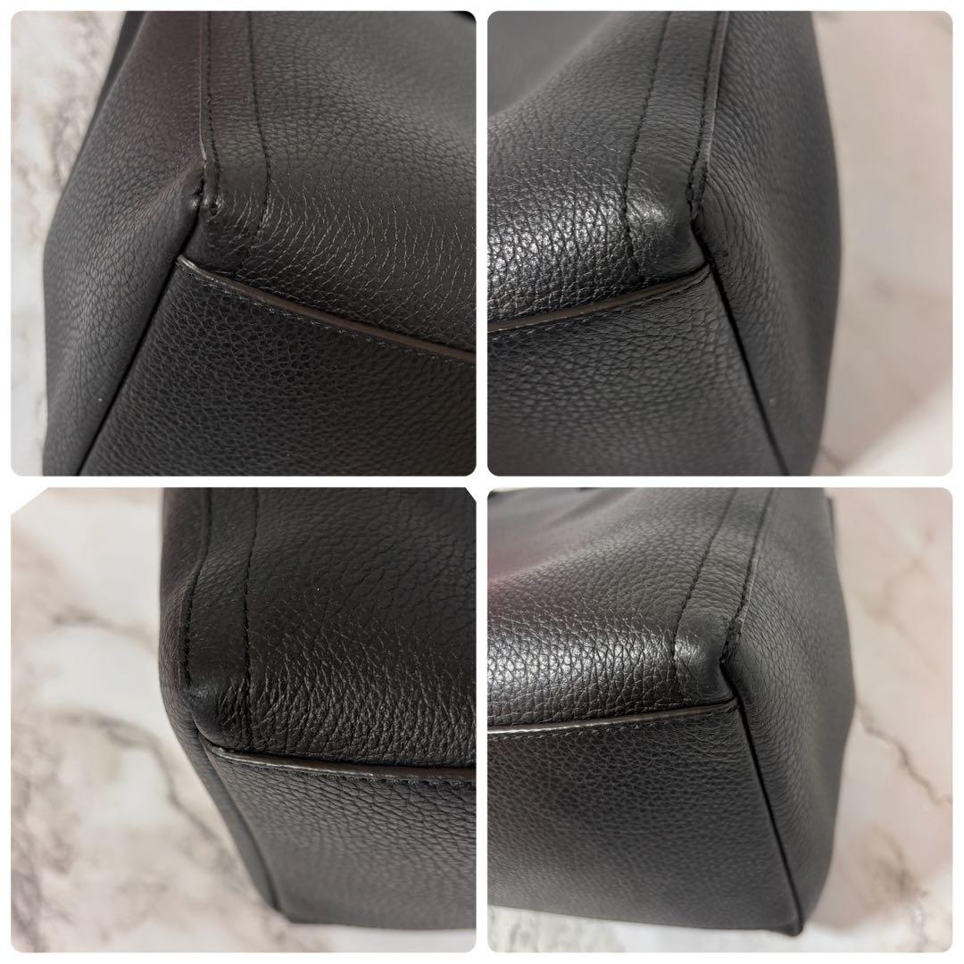 【美品】フルラ アルバ ビジネス トートバッグ レザー ブラック A4 PC可能