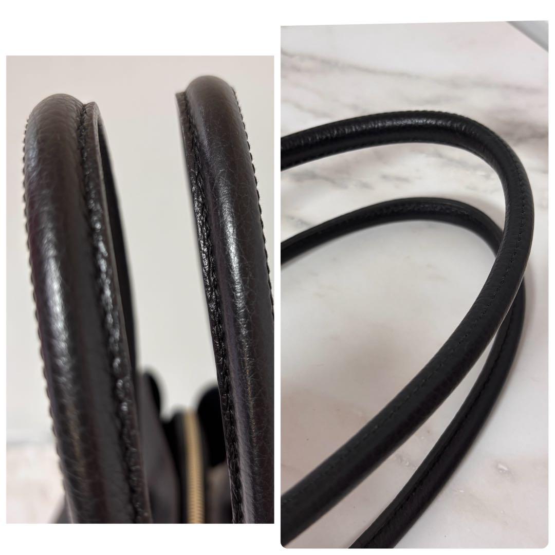 【美品】フルラ アルバ ビジネス トートバッグ レザー ブラック A4 PC可能