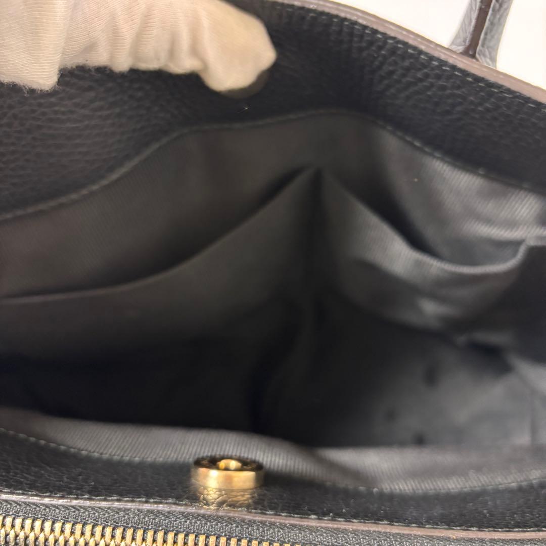 【美品】フルラ アルバ ビジネス トートバッグ レザー ブラック A4 PC可能