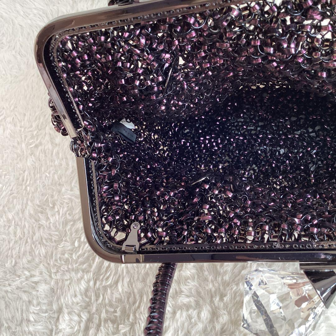 ANTEPRIMA ビーズ ハンドバッグ 　がま口　クリスタルリボン　ワイヤー