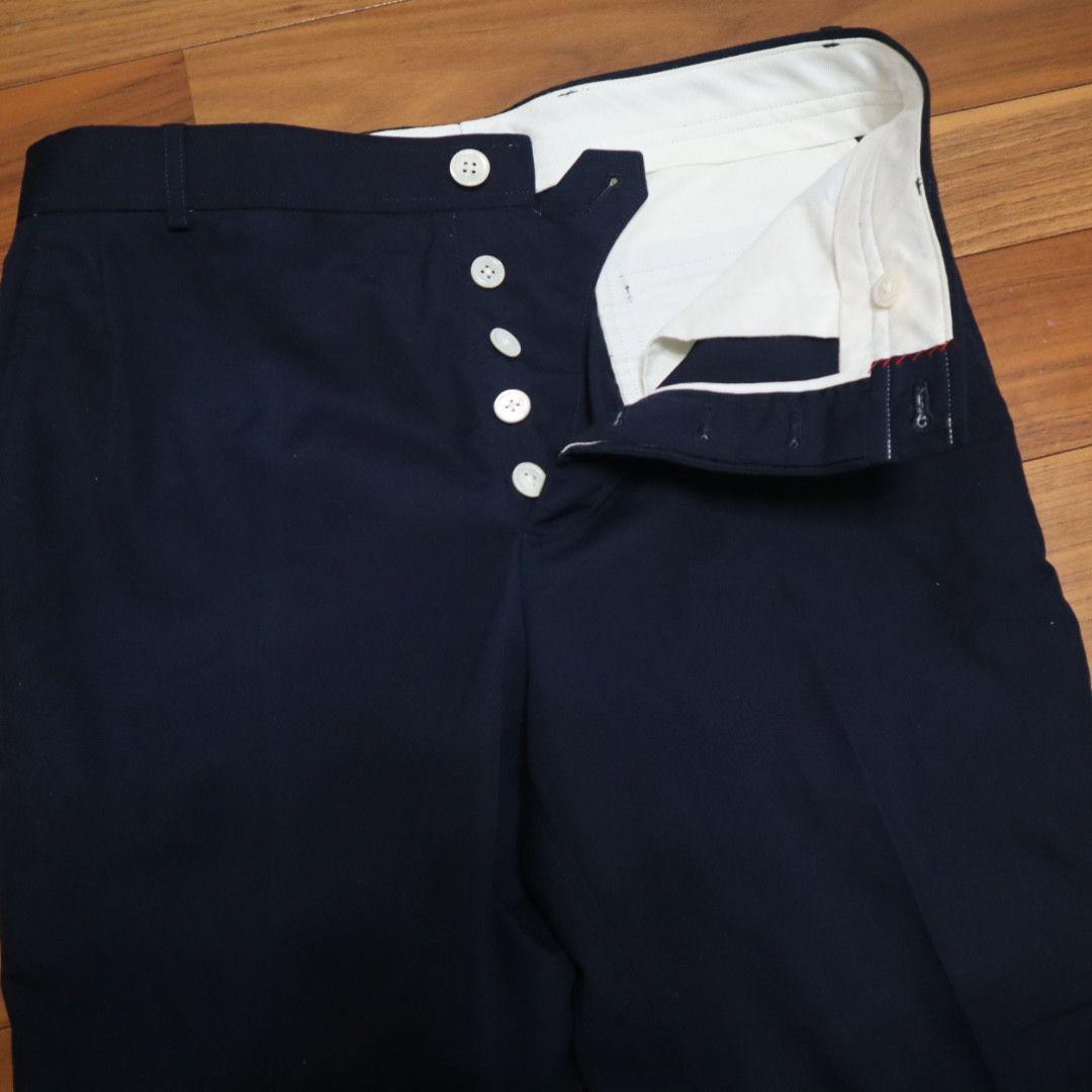 未使用　THOM BROWNE パンツ チノ トリコロール ネイビー　スラックス