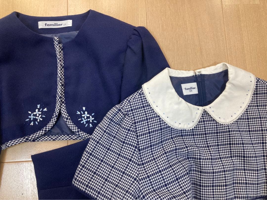 美品 ファミリア フォーマル アンサンブル120 125 女の子 入学式