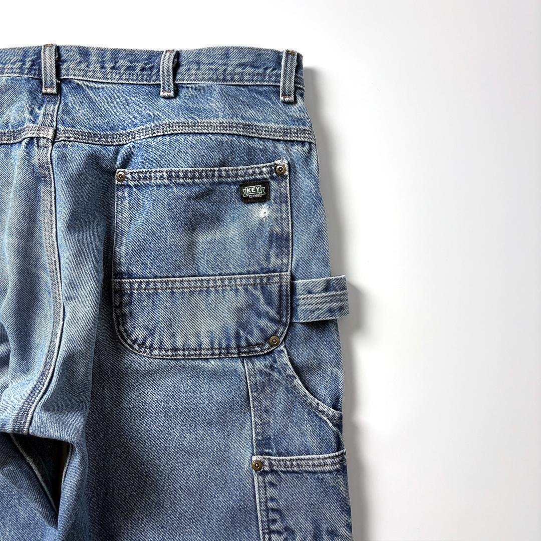 ダブルニー デニム ペインターパンツ W36 L30 KEY キー 鬼フェード