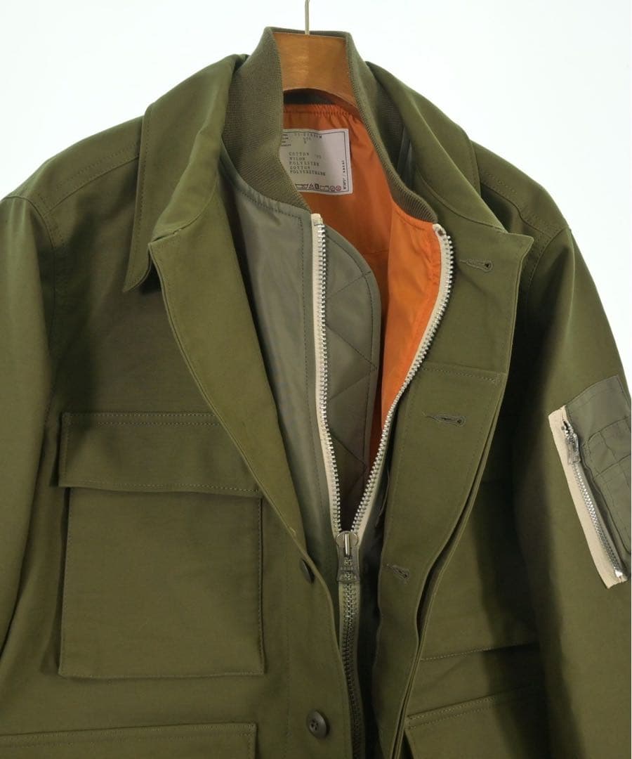 sacai × WTAPS Cotton Back Satin Jacket