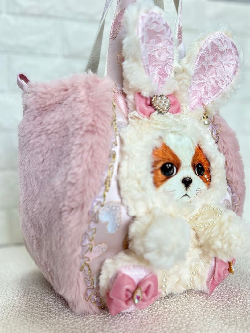 あ*き様 コヤンイサムチョン　ハンドメイド　ファーバッグピンク　アンコちゃん　白