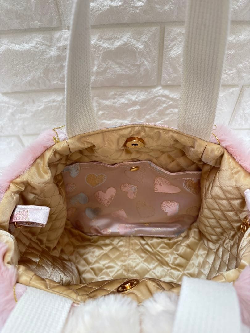 あ*き様 コヤンイサムチョン　ハンドメイド　ファーバッグピンク　アンコちゃん　白