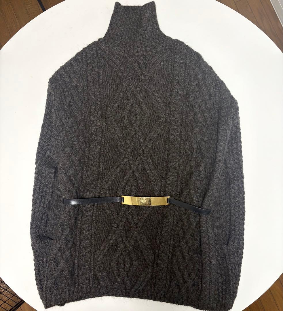 【美品❣️】Chloéアルパカウール　ケーブルニットポンチョ