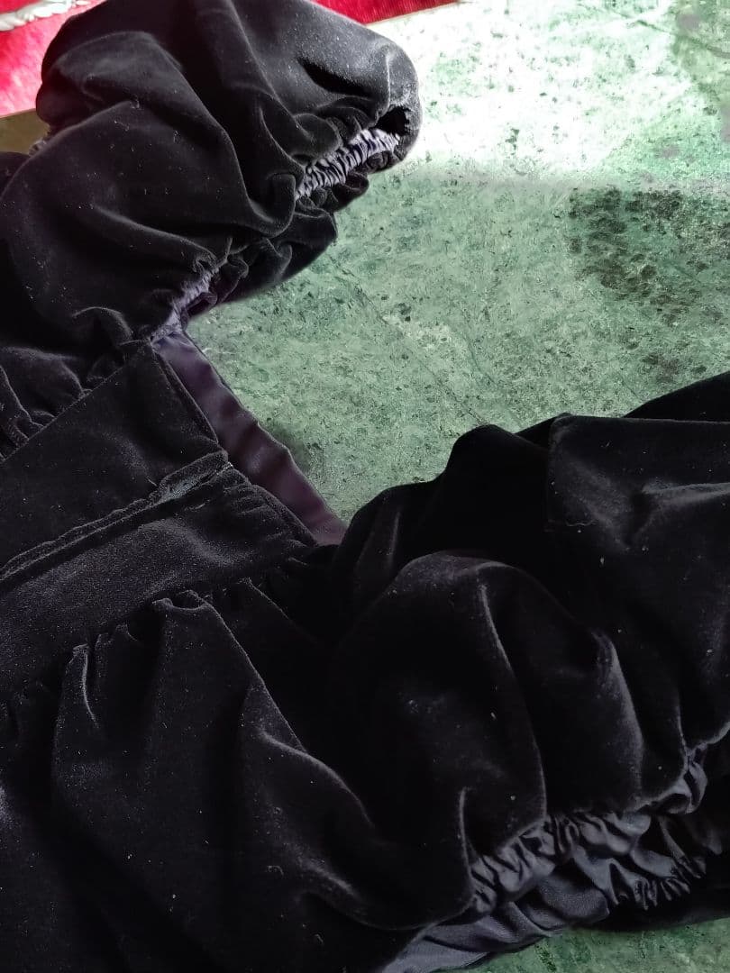 美品 ローラアシュレイ エレガントな上部ベルベット、ダークブルーパーティードレス