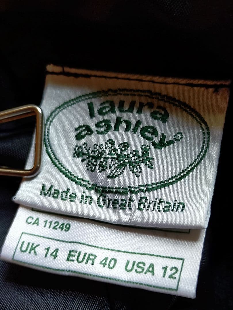 美品 ローラアシュレイ エレガントな上部ベルベット、ダークブルーパーティードレス