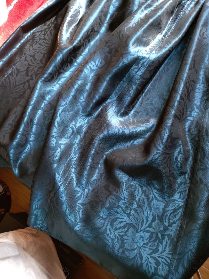 美品 ローラアシュレイ エレガントな上部ベルベット、ダークブルーパーティードレス