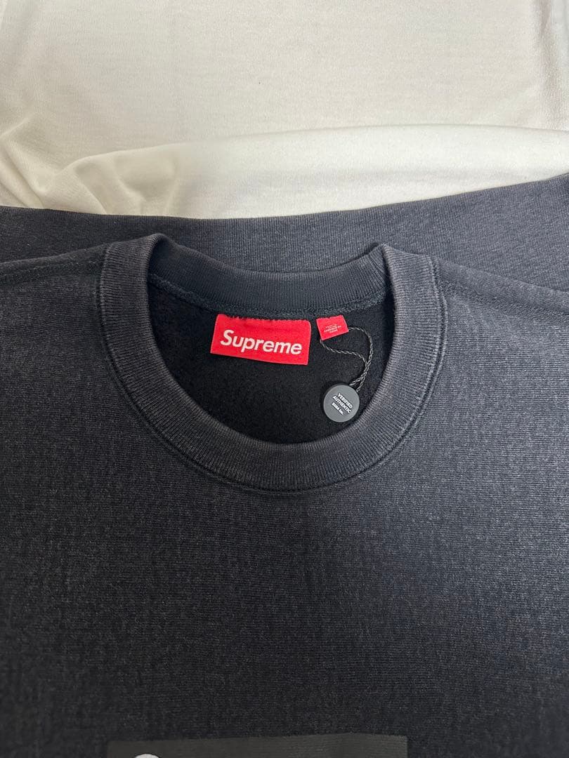 トップス Supreme Washed Box Logo Crewneck BLACK