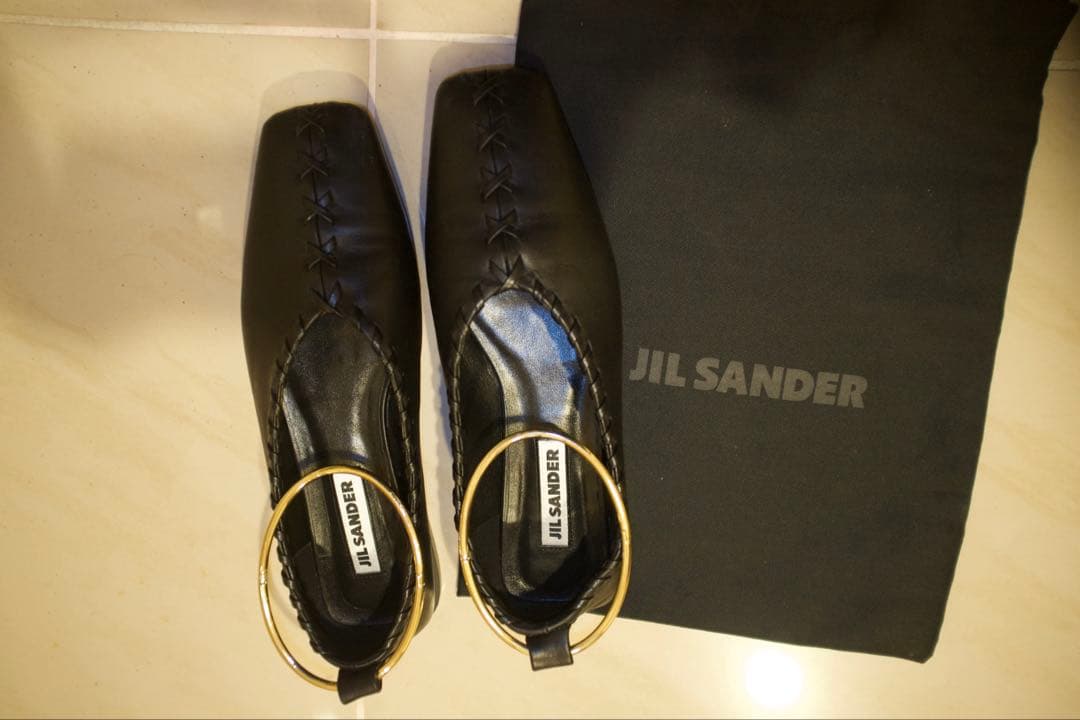 JIL SANDER ブラックフラットシューズ