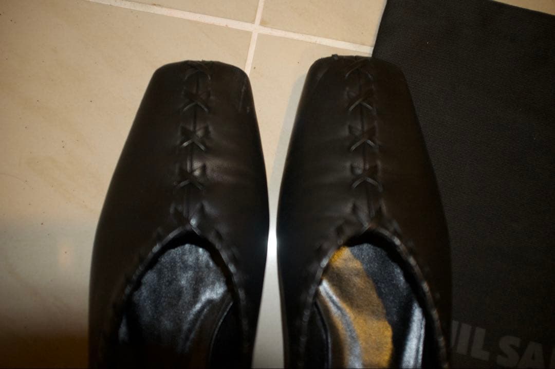 JIL SANDER ブラックフラットシューズ