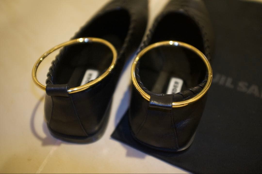 JIL SANDER ブラックフラットシューズ