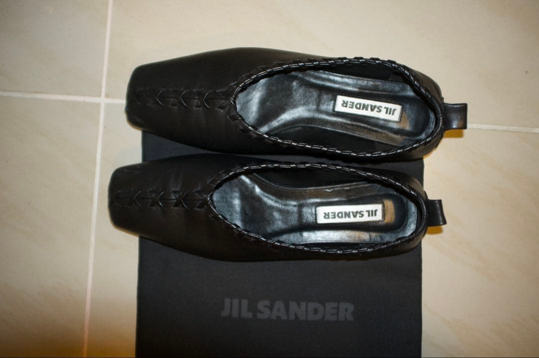 JIL SANDER ブラックフラットシューズ