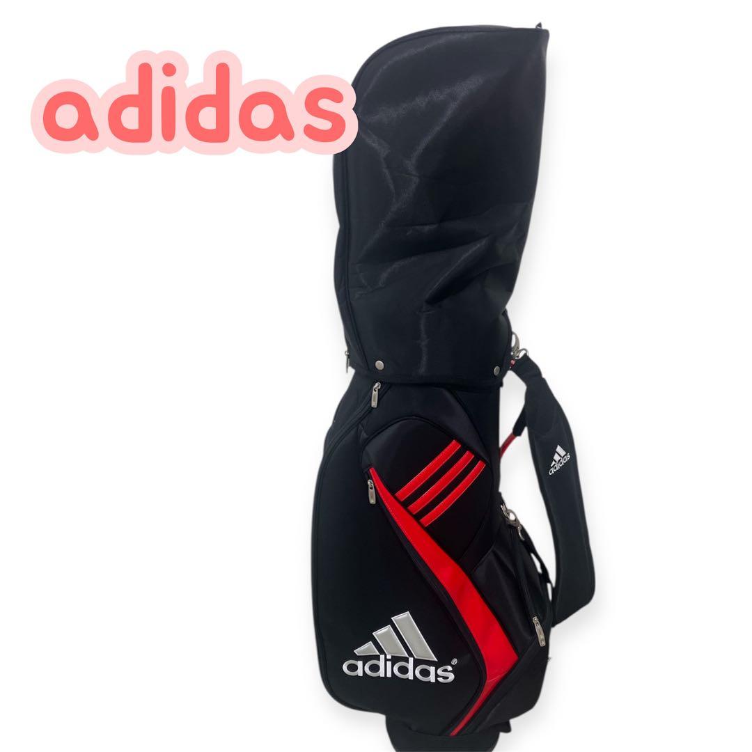 adidas ゴルフキャディーバック 黒赤アデダス