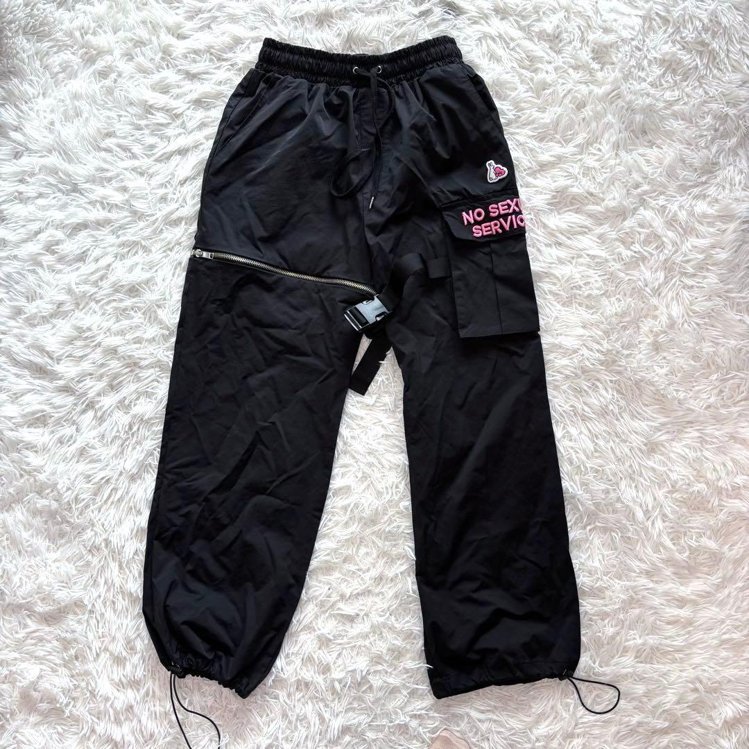 FR2 梅 カーゴパンツ パンツ ブラック ナイロン スウェット