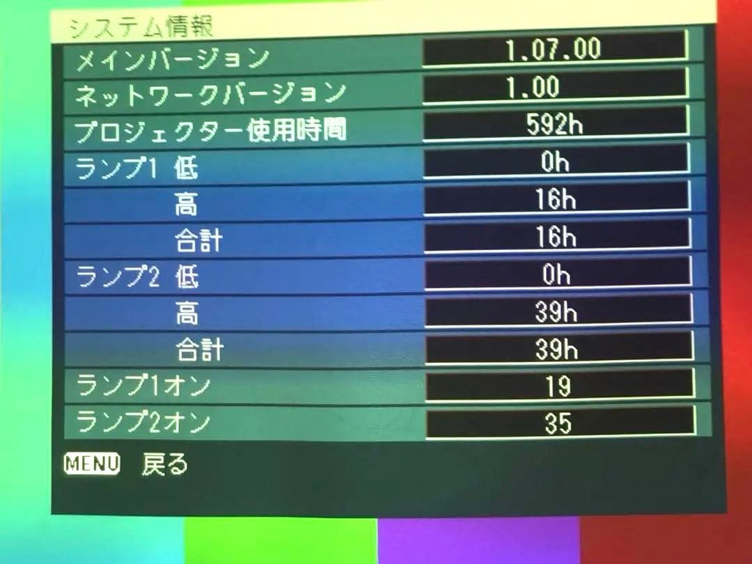 PANASONIC PT-D5700L 6000ルーメンランプ使用16/39時間