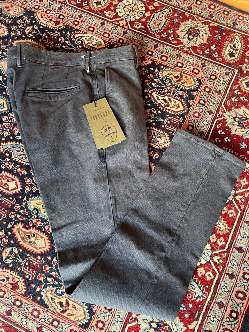 新品/INCOTEX（インコテックス）SLIM ストレッチパンツ/33/ネイビー