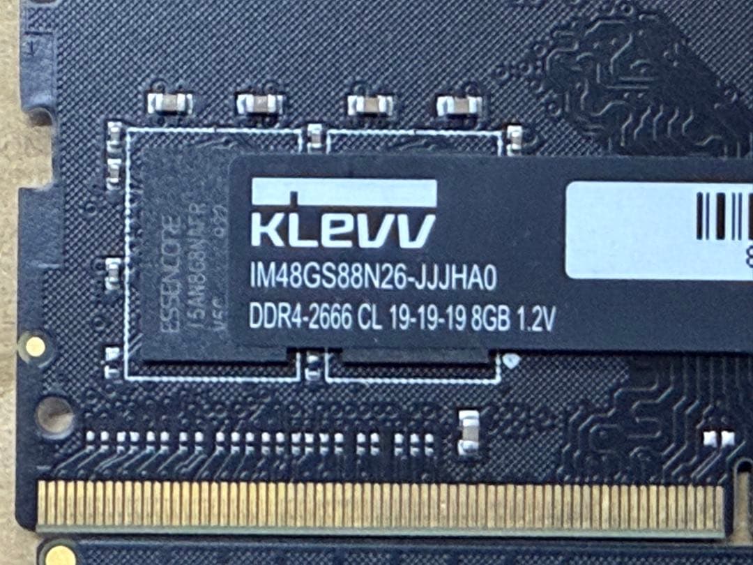 KLEVV DDR4-2666 8GB×2 16GB SO-DIMM メモリー