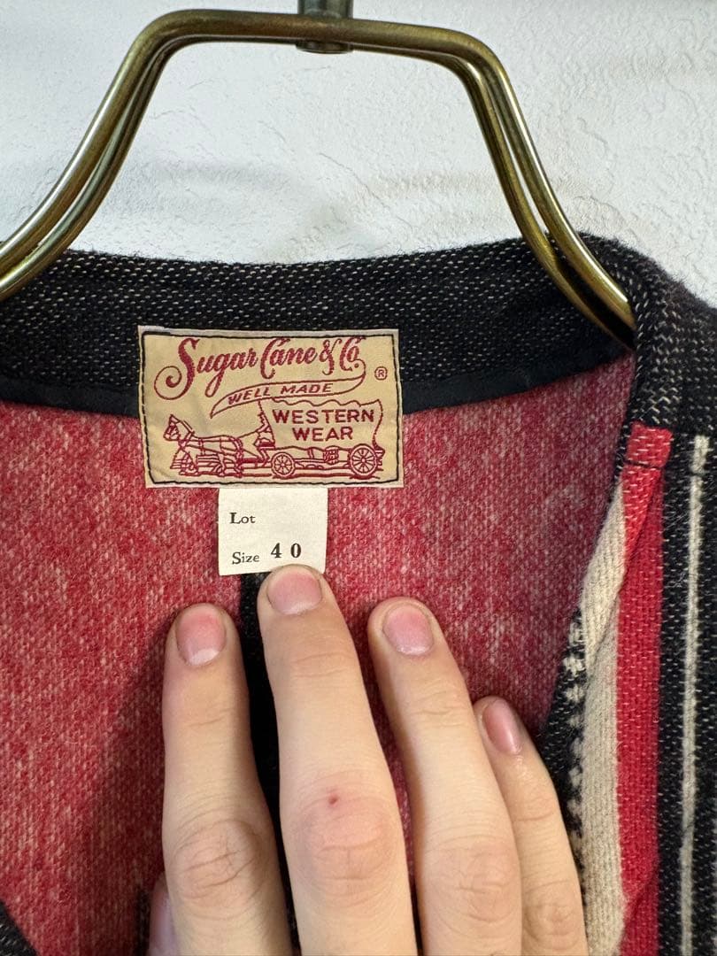 Sugar Cane & Co. ストライプ柄ベスト サイズ40