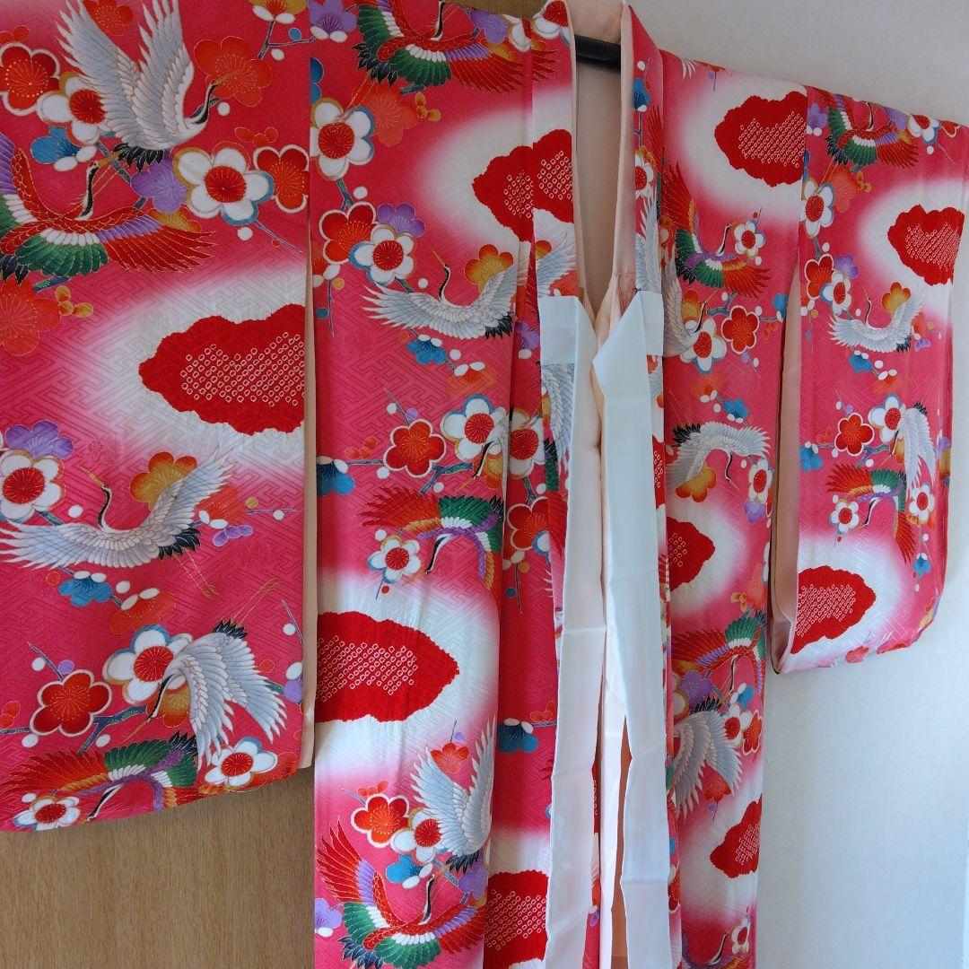 未使用　十三参り用着物　長襦袢　　袷　正絹　保管品