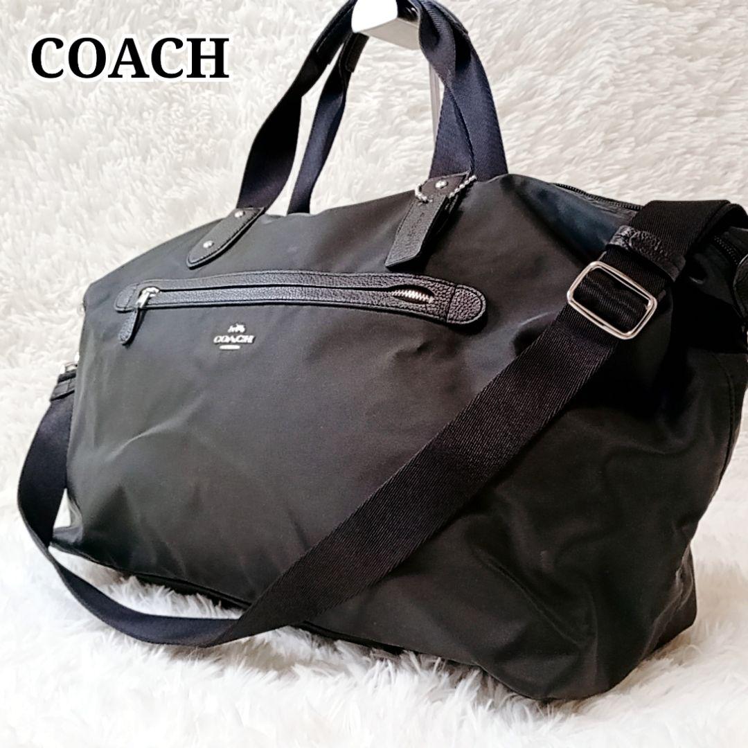 【TANTAN様】コーチ ボストンバッグ 2way 馬車ロゴ ナイロン レザー