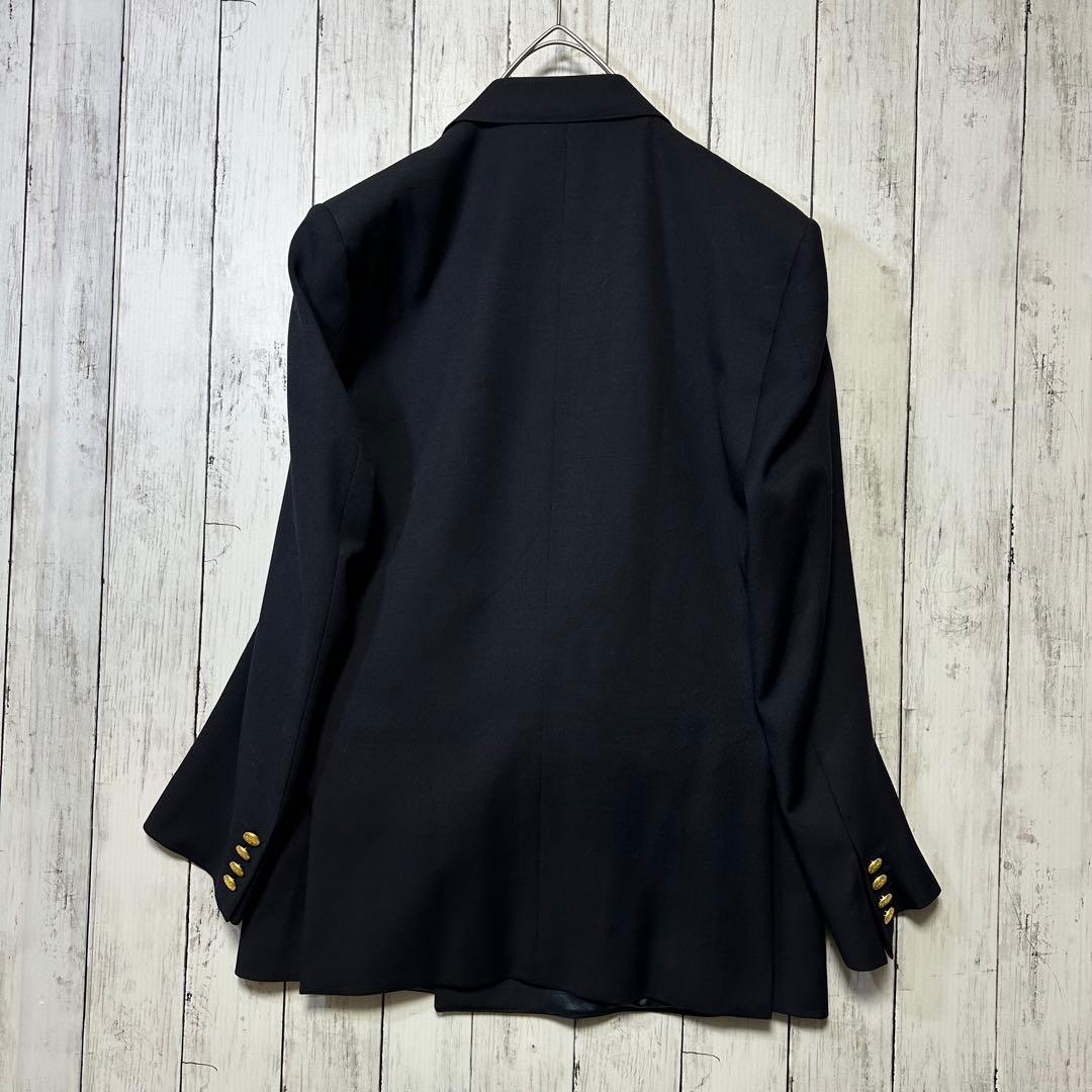 【Aquascutum☆英国製☆紺ブレ】金ボタン☆L相当☆ロゴボタン