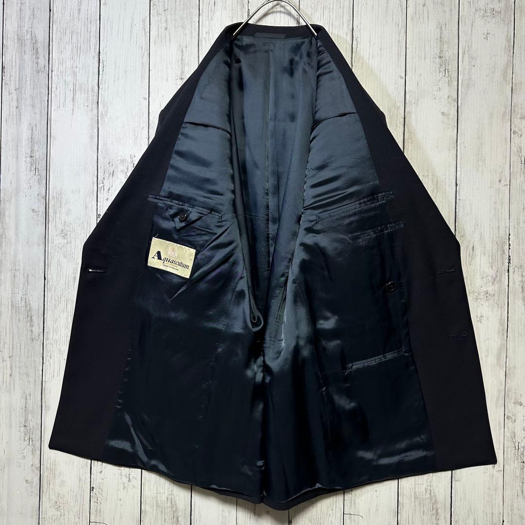 【Aquascutum☆英国製☆紺ブレ】金ボタン☆L相当☆ロゴボタン