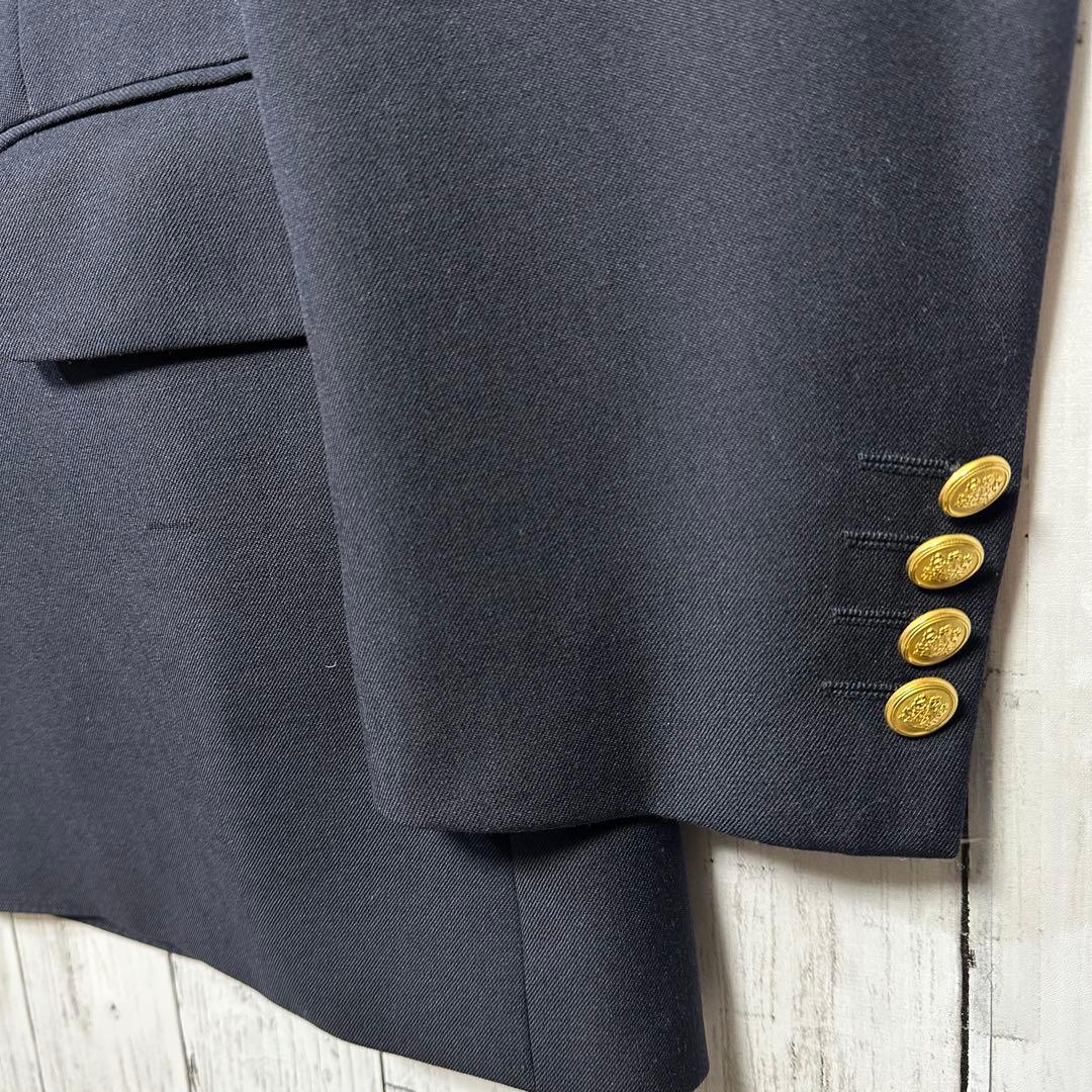 【Aquascutum☆英国製☆紺ブレ】金ボタン☆L相当☆ロゴボタン