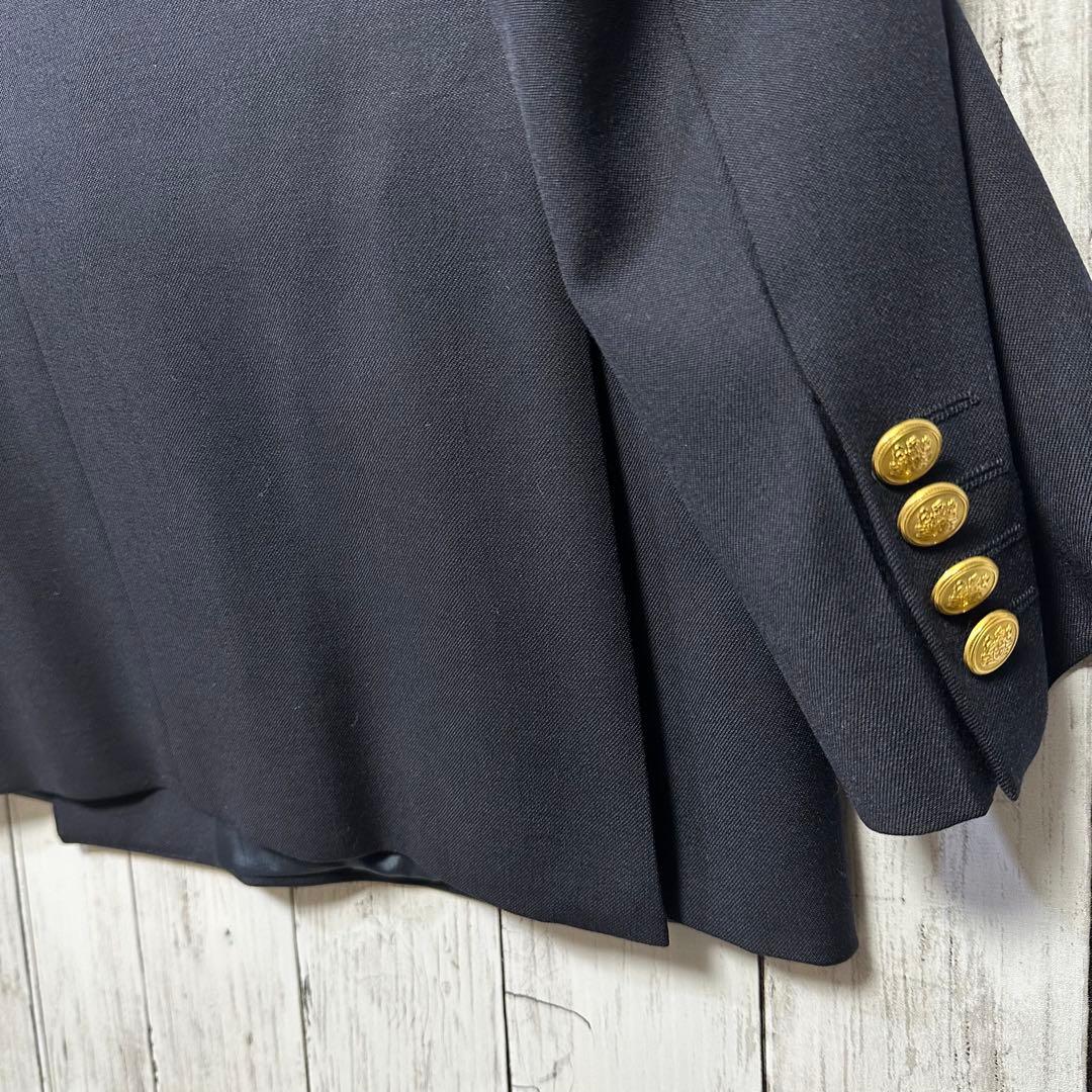 【Aquascutum☆英国製☆紺ブレ】金ボタン☆L相当☆ロゴボタン