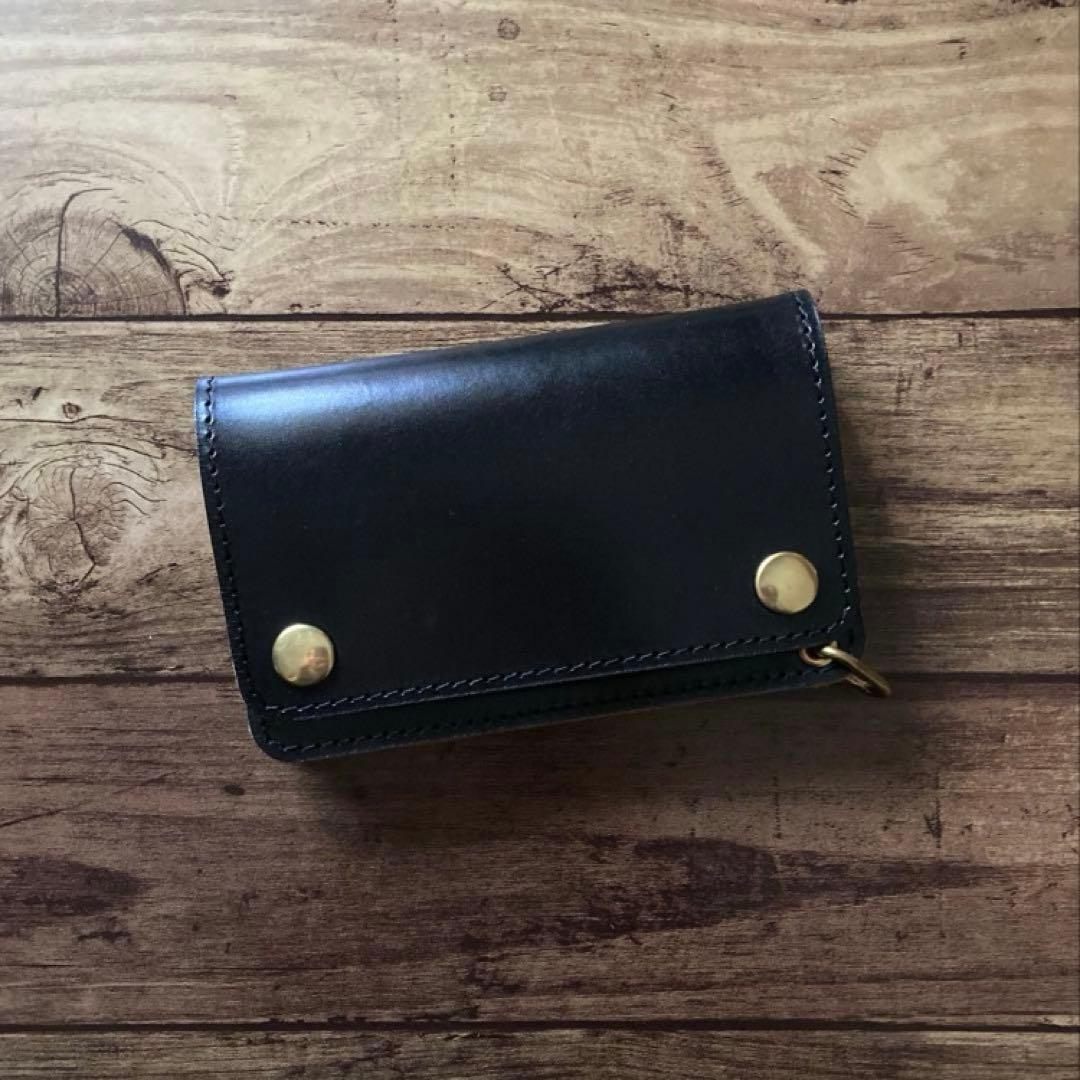 【こじ】ミドルトラッカーウォレット 茶芯ブラック【お札を折らずに収納】