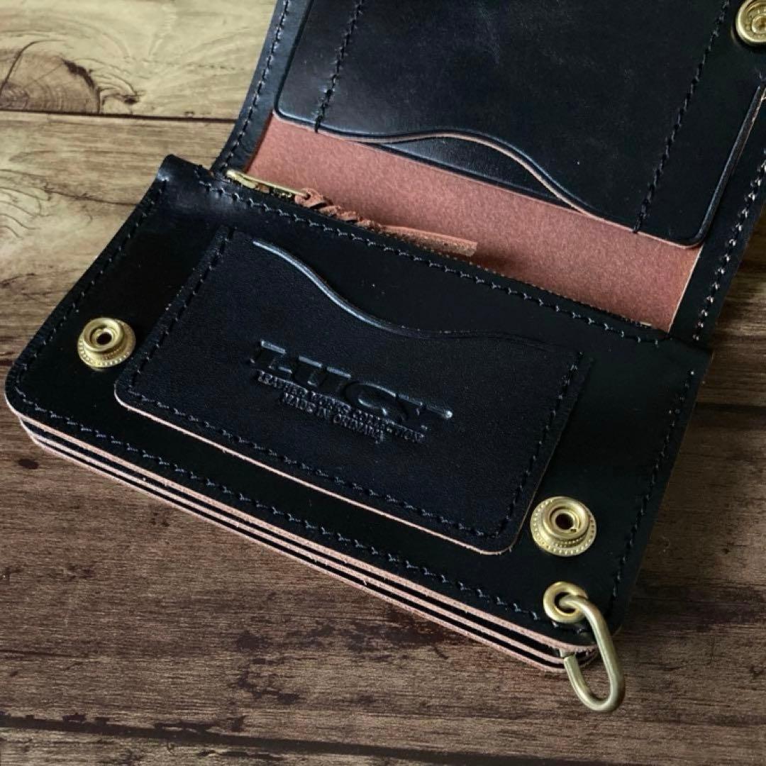 【こじ】ミドルトラッカーウォレット 茶芯ブラック【お札を折らずに収納】