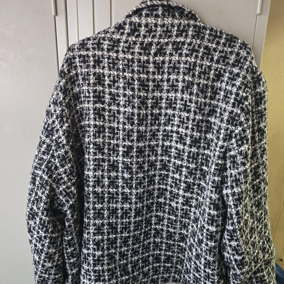 ド*ル様 ZARA テーラードジャケット XL ブラック・ホワイト　エレガントで