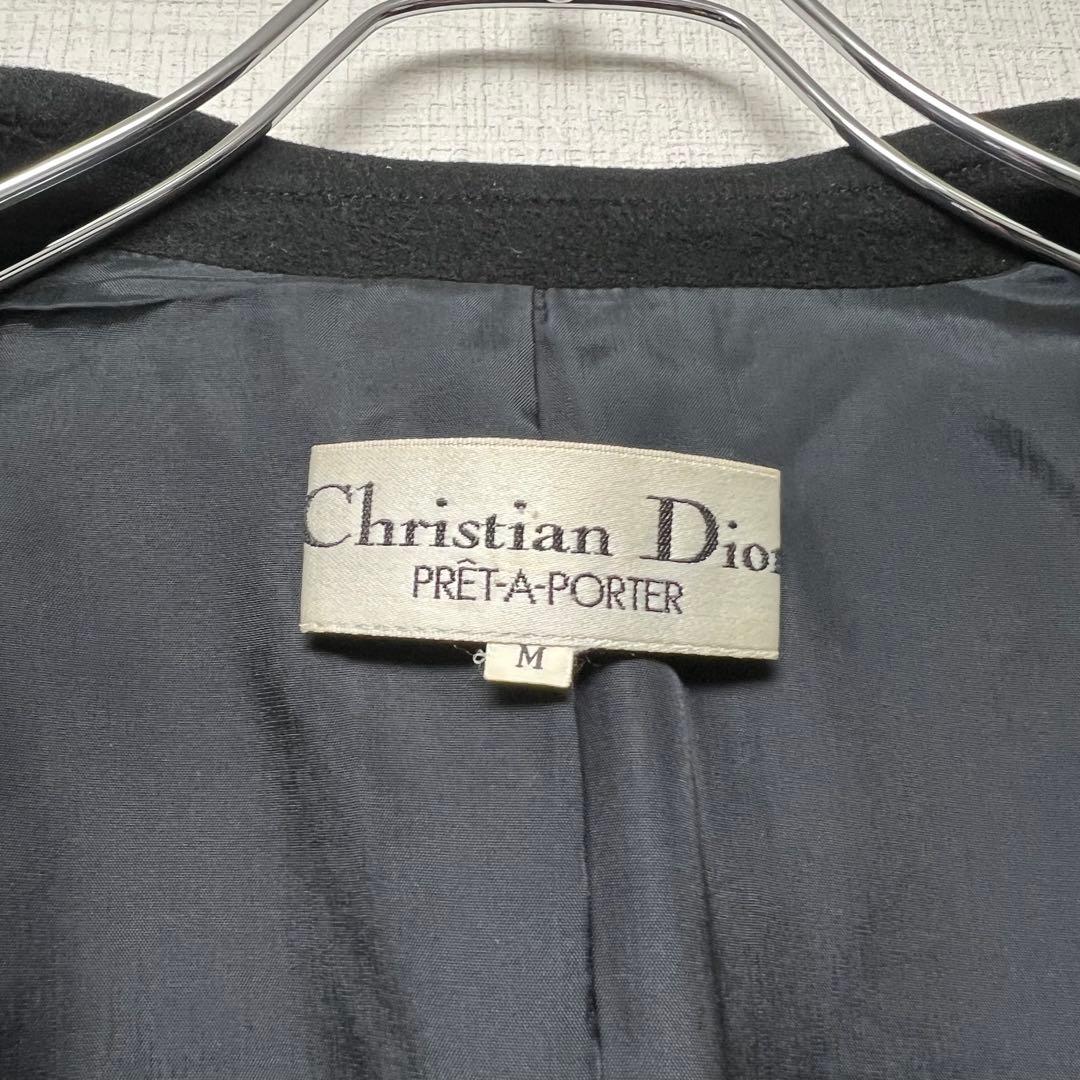 美品✨ クリスチャンディオール ウール ショートテーラードジャケット 黒 M