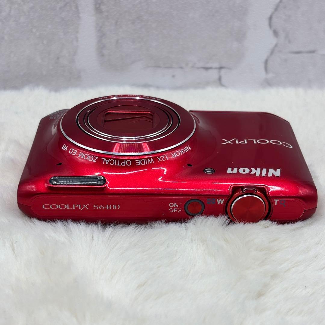 Nikon COOLPIX S6400 レッド 動作良好 12倍ズーム 充電器付