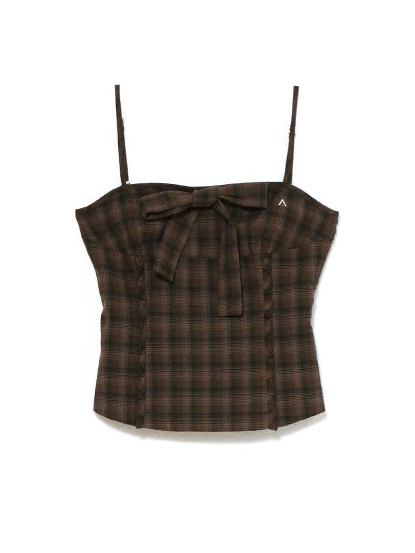 トップス andmary Tyla ribbon set tops / black