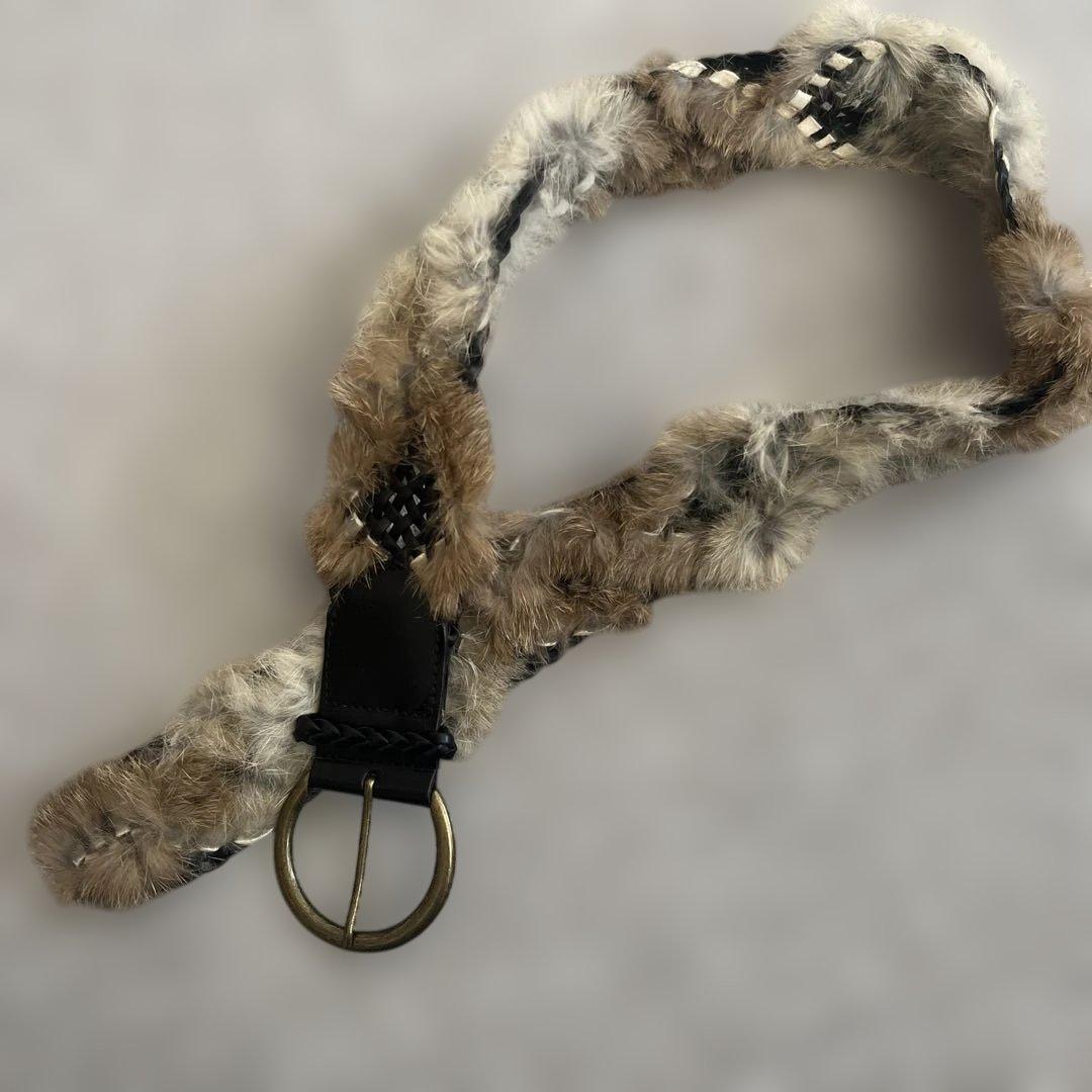 週末価格&クーポンと合わせてお得 レアgoaラビットファーベルト