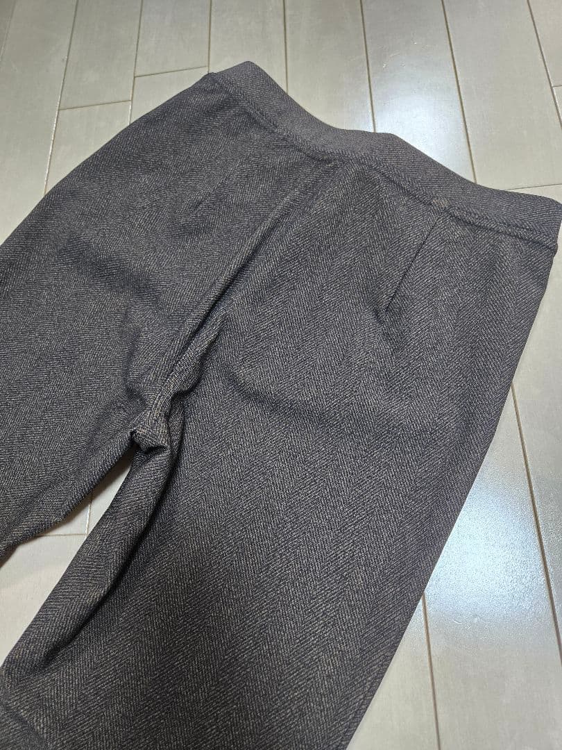 未使用スーパーSuperbeautyヘリンボーン裏起毛ストレッチパンツ茶黒系40