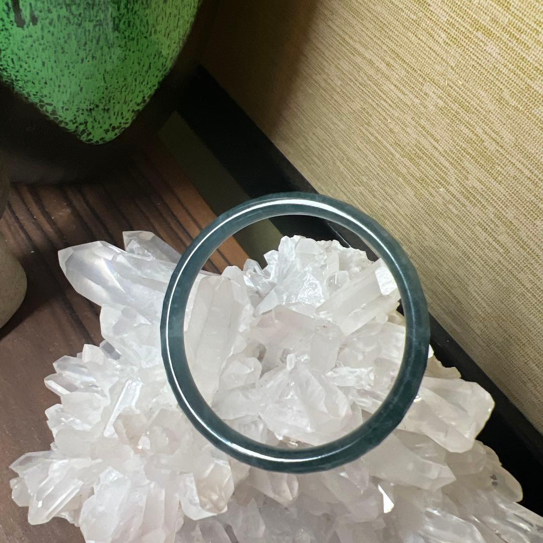 本翡翠、キラキラカット氷藍水バングル　〜52