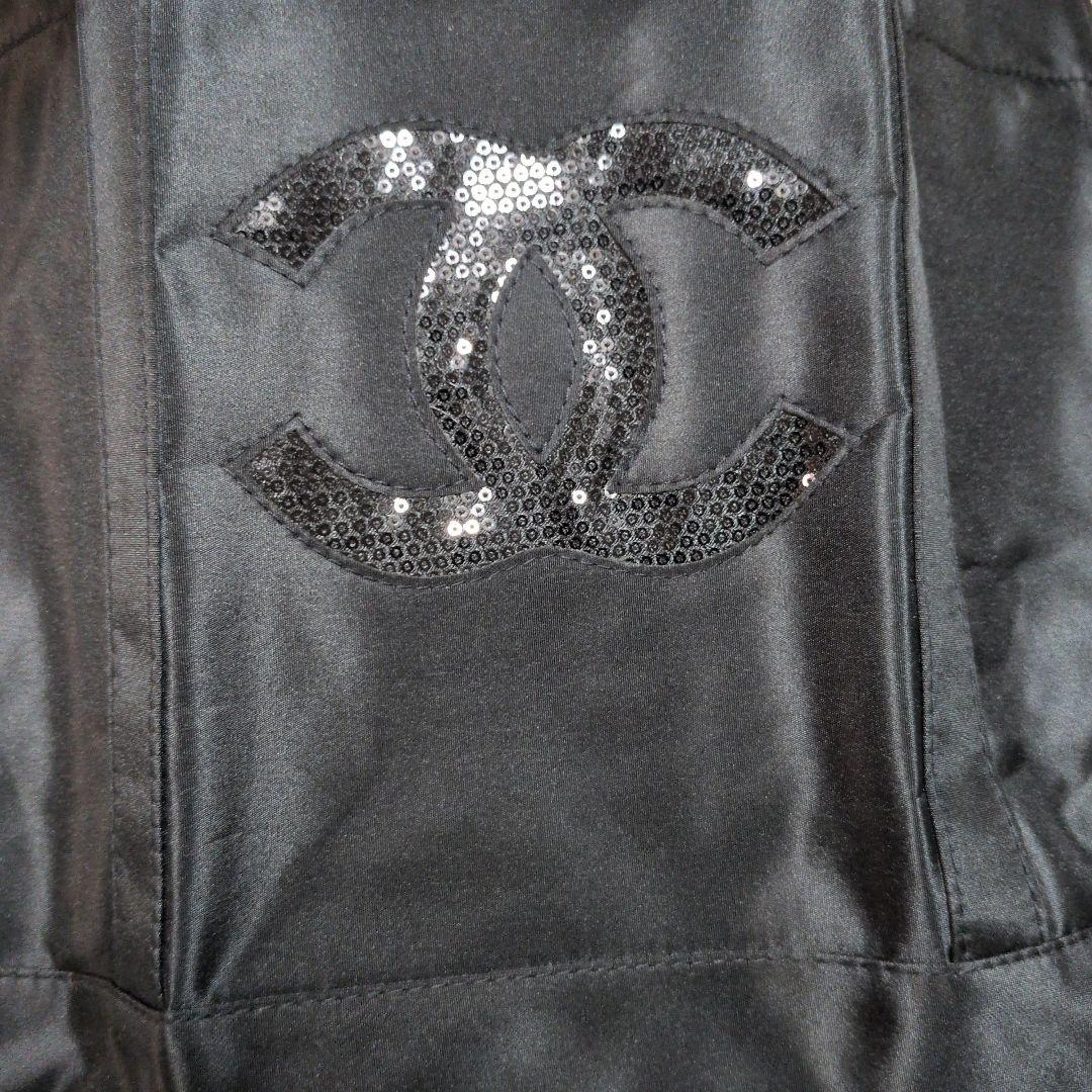 「新品」CHANEL コスメ ノベルティ トートバッグ 黒　黒ロゴ　非売品