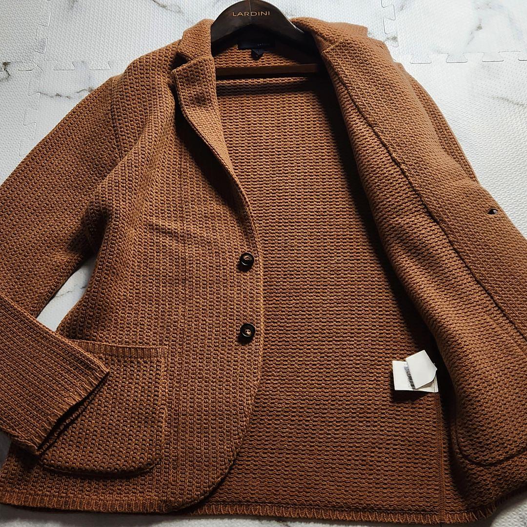 超美品✨総カシミヤ ラルディーニ XL テーラードジャケット ニット キャメル