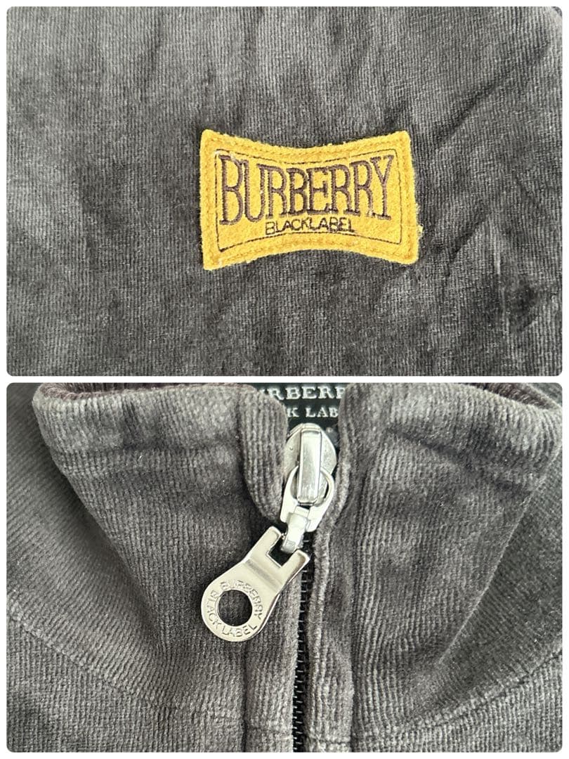 バーバリーブラックレーベル★ベロア トラックジャケット ブラウン