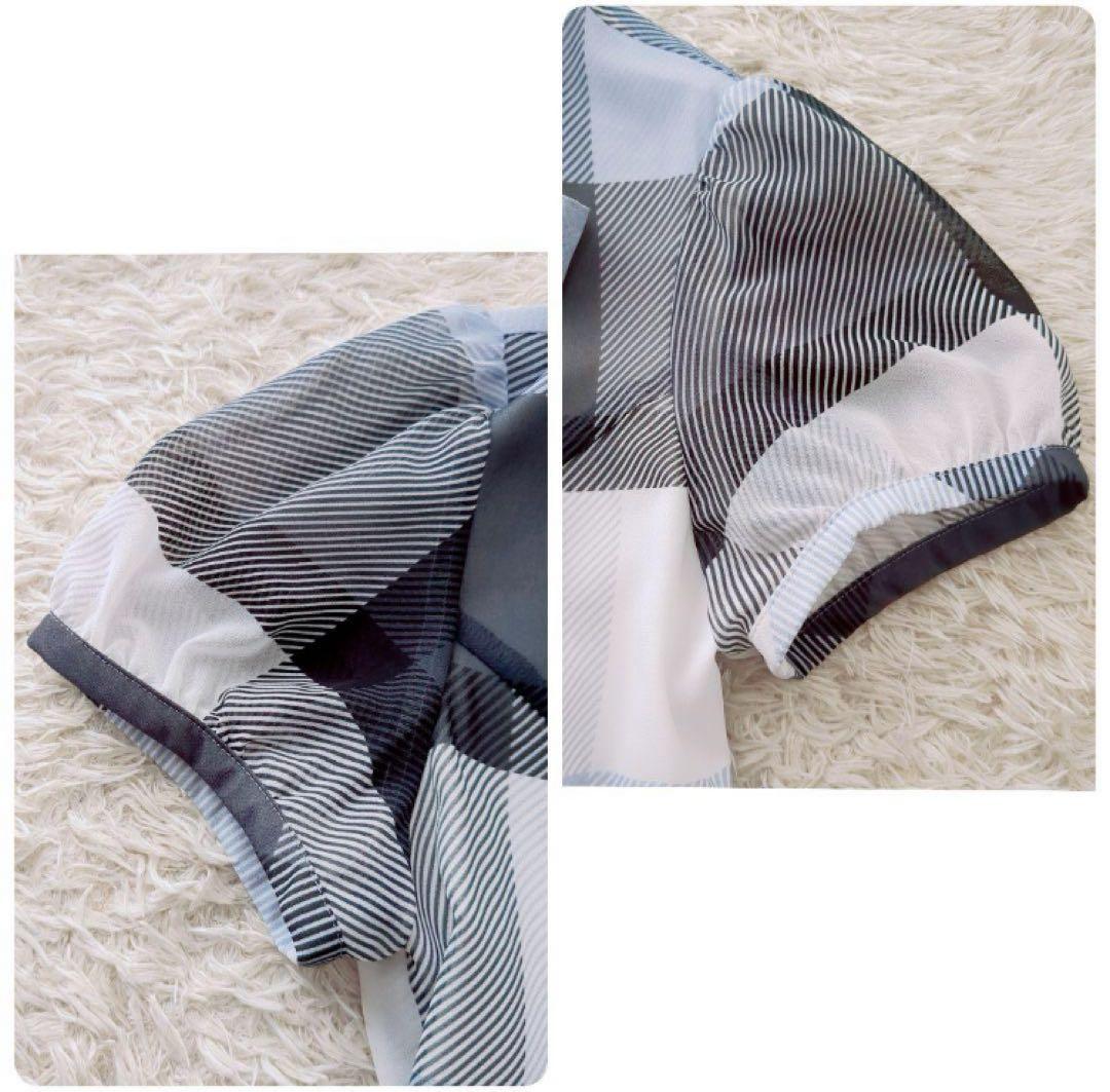 ブルーレーベルクレストブリッジ★美品★膝丈ワンピース★チェック★首元リボン