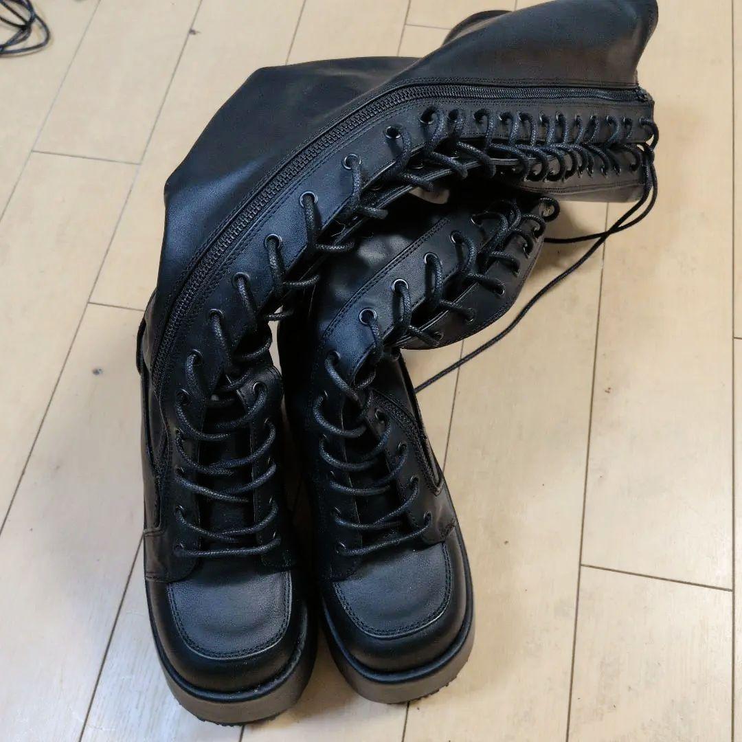 デモニア・厚底編み上げロングブーツ