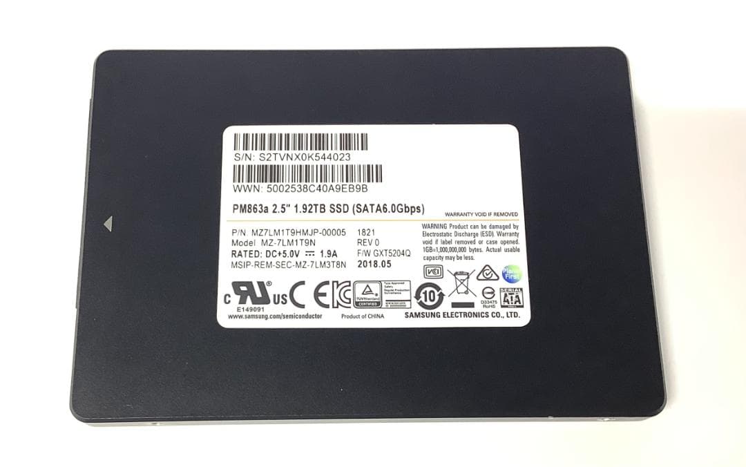 ②-WA305 SAMSUNG SATA 1.92TB SSD 2.5 1点
