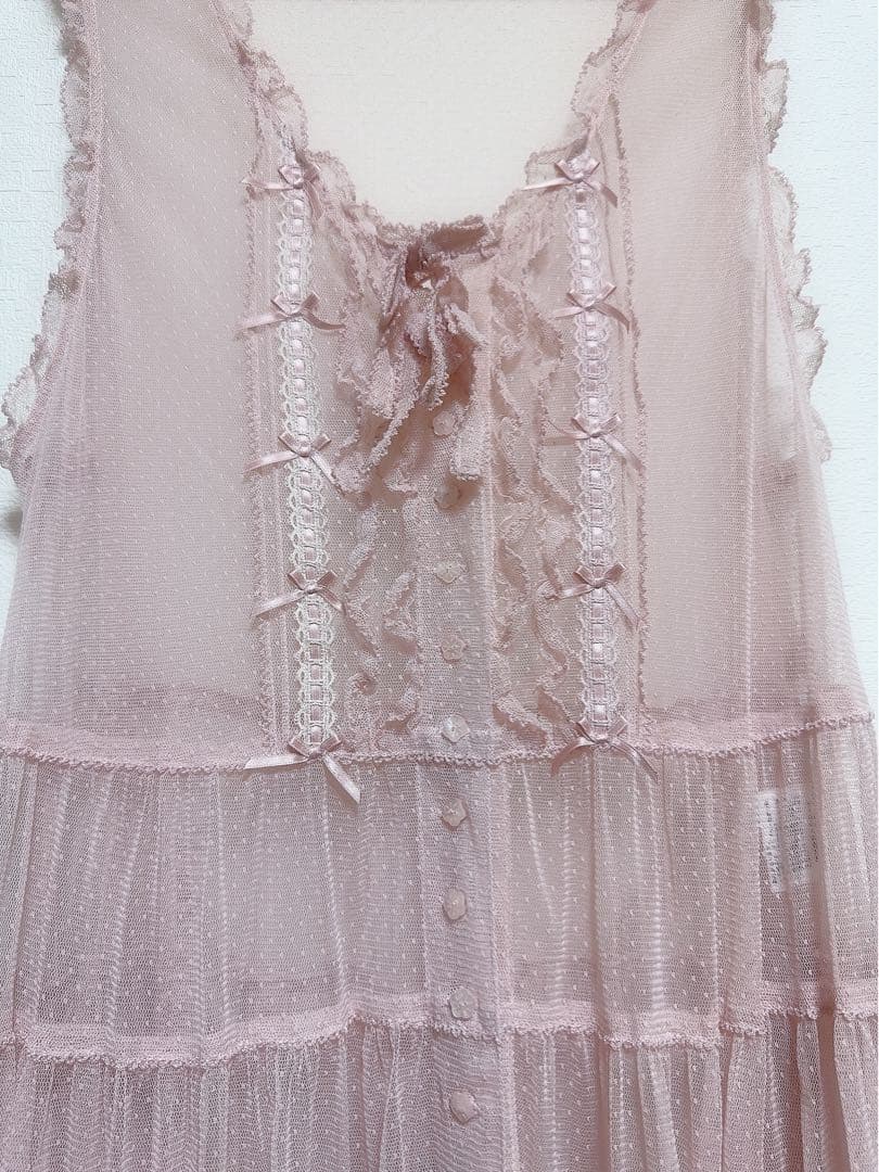 ピンクハウス ドットチュールジレ ピンク