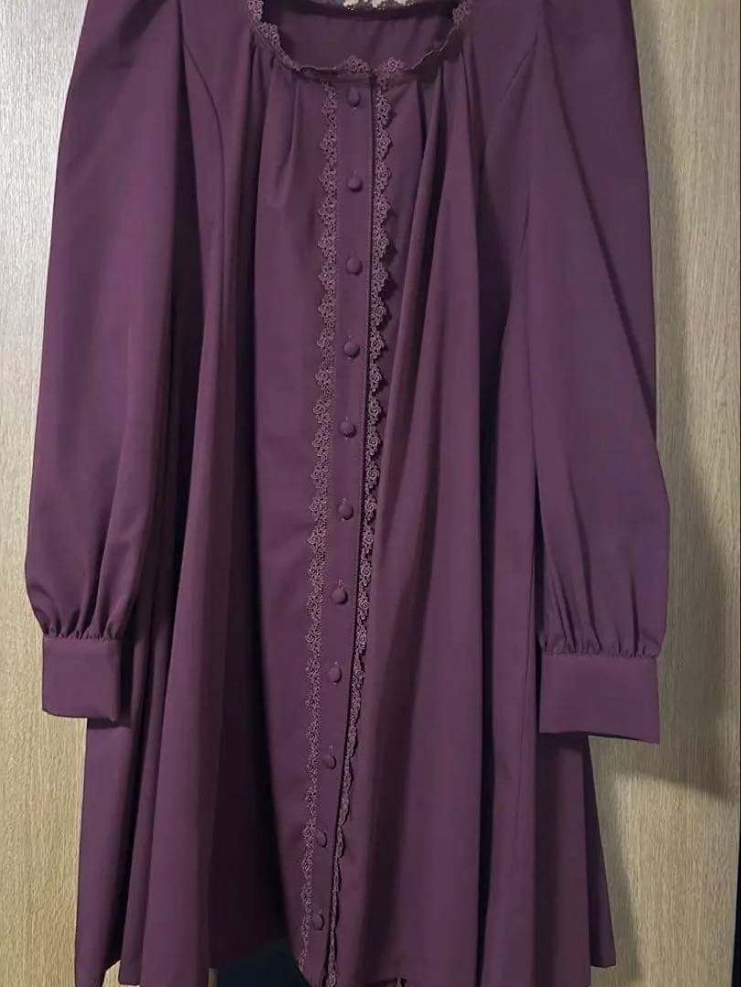 Sheglit クロスリボンフレアワンピース★ボルドー ロリータ