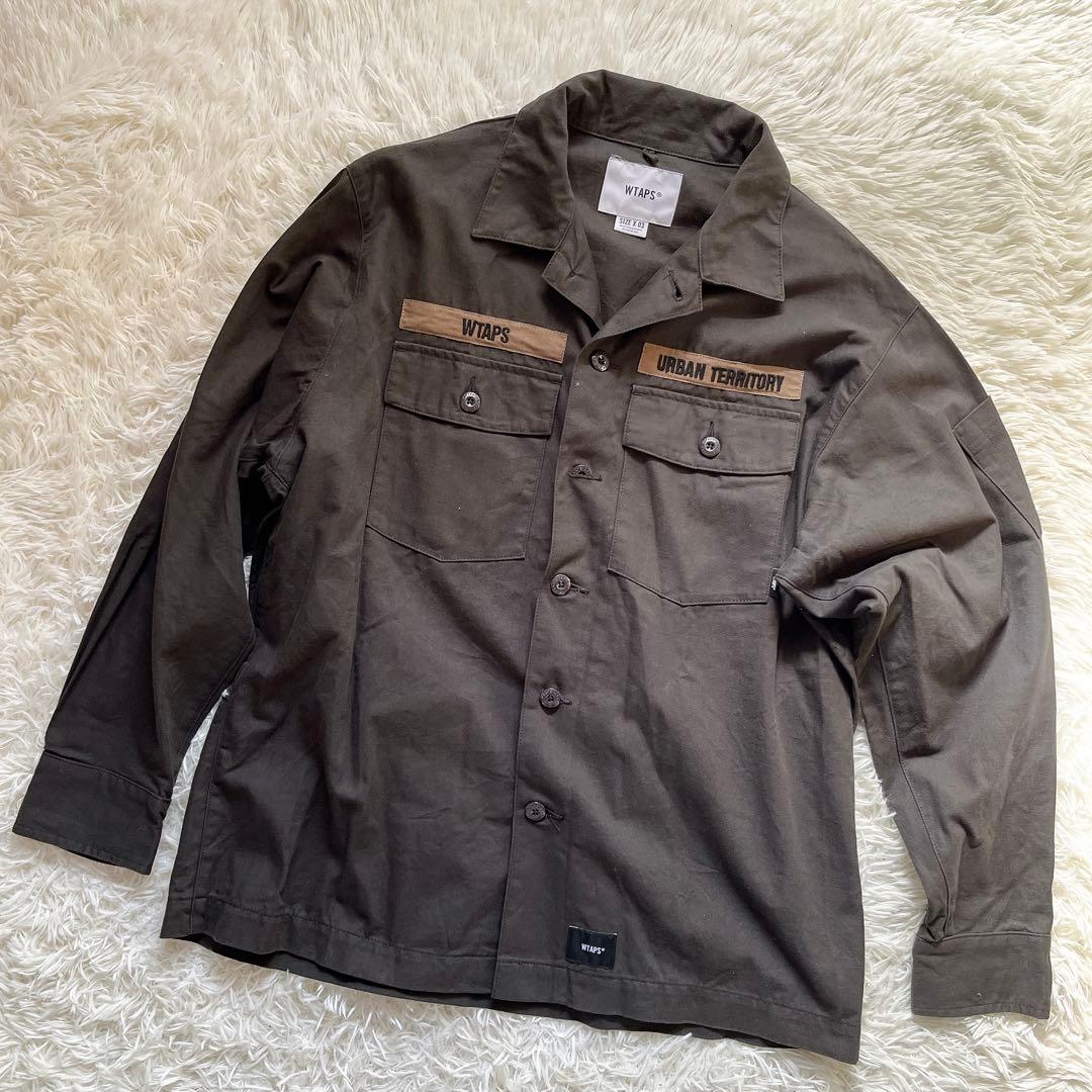 美品 WTAPS ダブルタップス ミリタリーシャツジャケット X03 チャコール