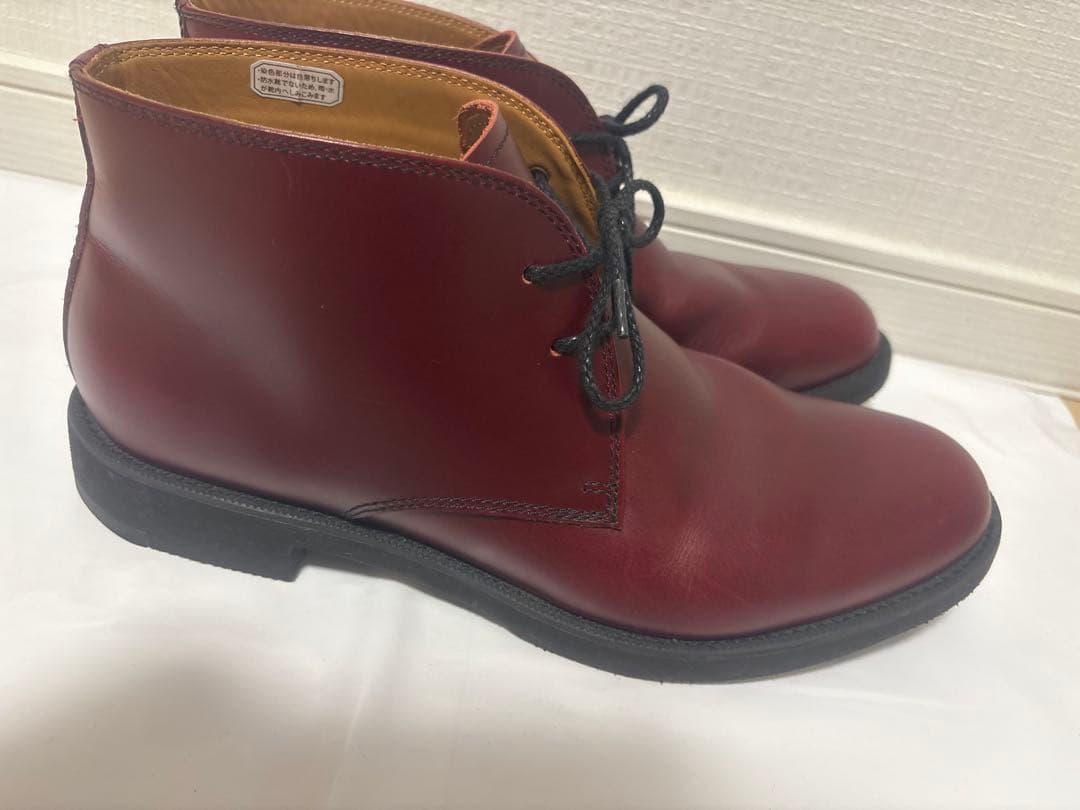 【美品】REGALバーガンディ本革チャッカブーツ26.5cm